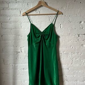 Zara Emerald Satin Dress